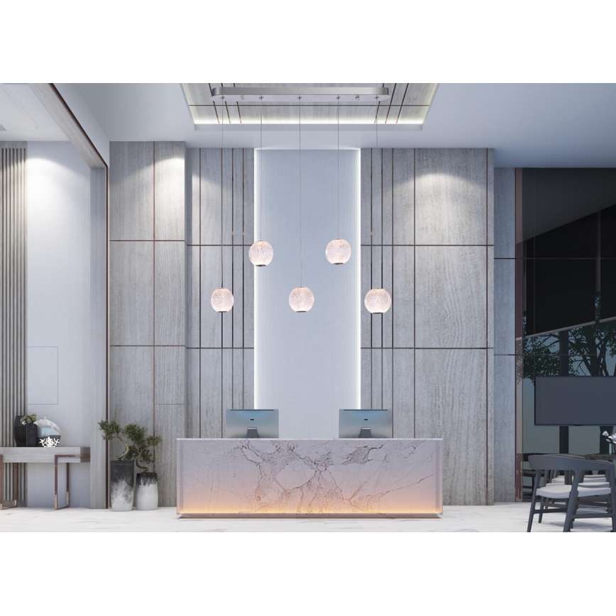 LED Висящ полилей ESMOND 5xLED/4,8W/230V лъскав хром