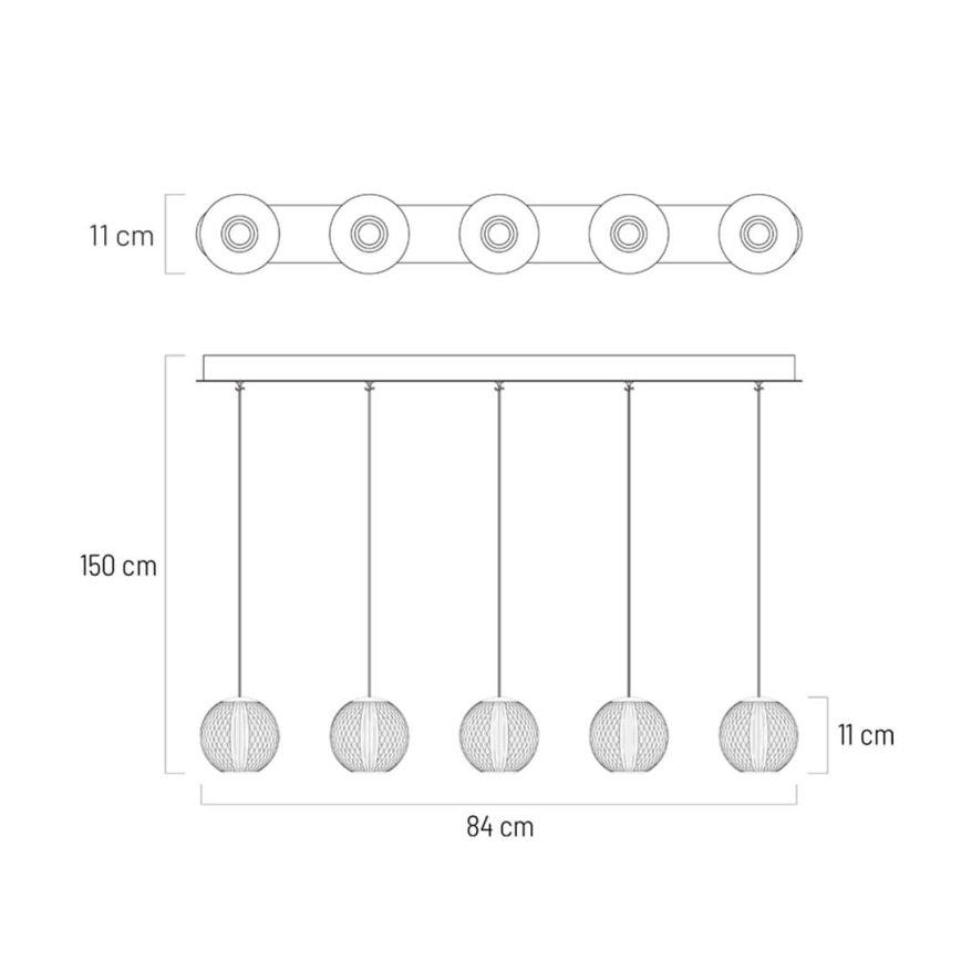 LED Висящ полилей ESMOND 5xLED/4,8W/230V лъскав хром