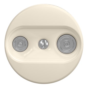 Kliklap - ретро абонатна розетка TV+R (проходна) без рамка, бежова