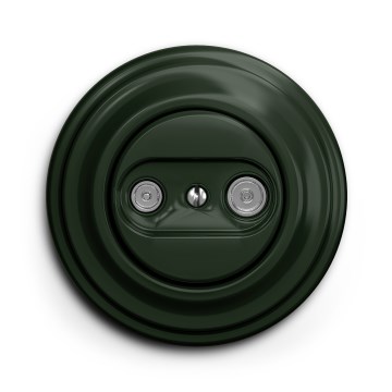 Kliklap - Ретро абонатна розетка TV+R (проходна) със зелена рамка