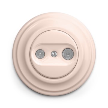 Kliklap - Ретро абонатна розетка TV+R (крайна) с рамка старо-розова