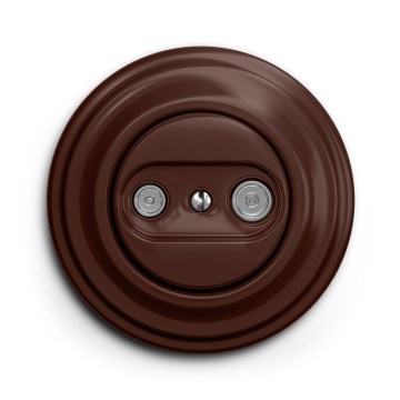 Kliklap - Ретро абонатна розетка TV+R (крайна) с рамка, кафява