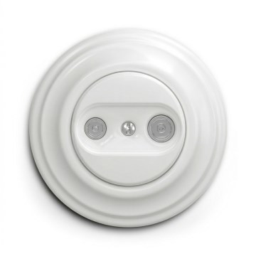 Kliklap - Ретро абонатна розетка TV+R (крайна) със снежнобяла рамка