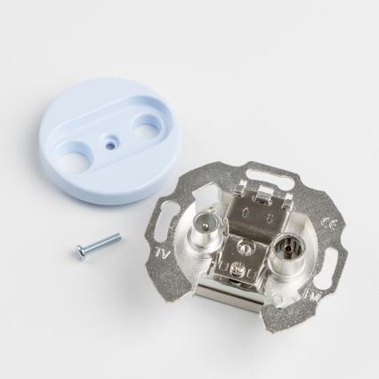 Kliklap - Ретро антена розетка TV+R (крайна) с синя рамка