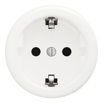 Kliklap - Ретро безрамкова битова розетка SCHUKO 230V/16A, снежнобяла