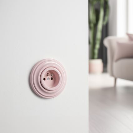 Kliklap - Ретро битова розетка с рамка 230V старорозова