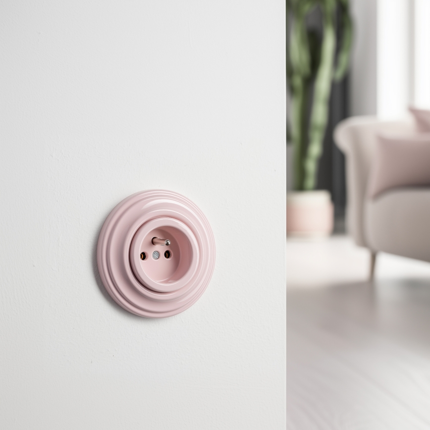 Kliklap - Ретро битова розетка с рамка 230V старорозова