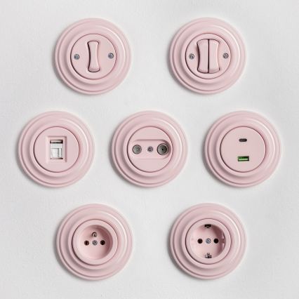 Kliklap - Ретро битова розетка с рамка 230V старорозова