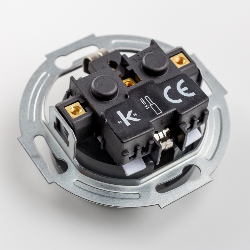 Kliklap - Ретро битова розетка с рамка SCHUKO 230V/16A антрацит