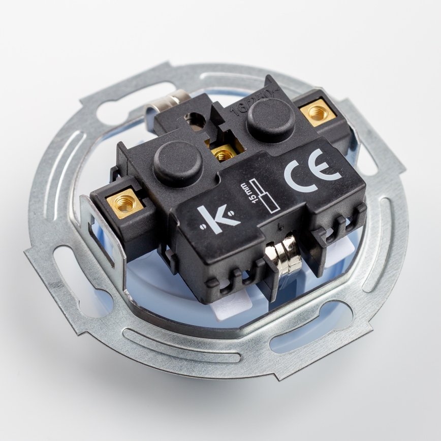 Kliklap - Ретро битова розетка със SCHUKO рамка 230V/16A, синя