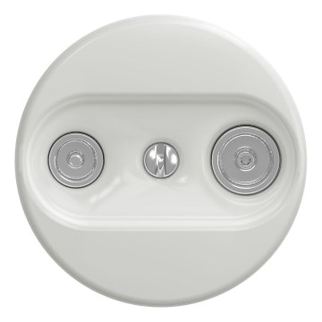 Kliklap - Ретро бяла керамична абонатна розетка TV+R (крайна) без рамка