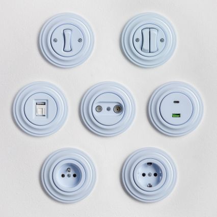 Kliklap - Ретро бутон с рамка, син