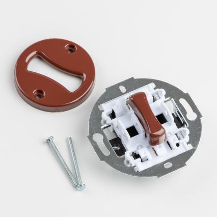 Kliklap - ретро бутон с кафява рамка