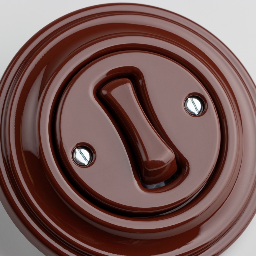 Kliklap - ретро бутон с кафява рамка