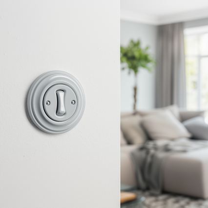 Kliklap - Ретро четирипътен ключ с рамка № 7, сив