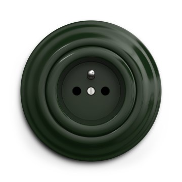 Kliklap - Ретро домашен контакт с рамка, 230 V, зелен