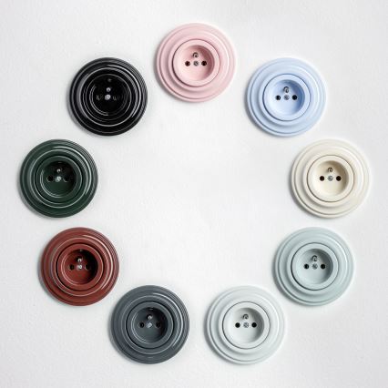 Kliklap - Ретро домашен контакт с рамка, 230 V, кафяв