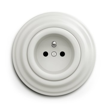 Kliklap - Ретро домашен контакт с рамка 230V, бял