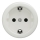 Kliklap - Ретро домашен контакт SCHUKO 230V/16A без рамка, керамичен, бял