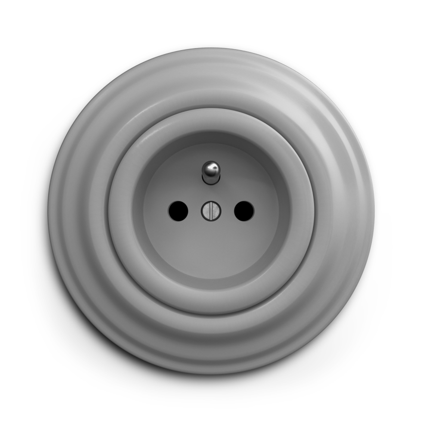 Kliklap - Ретро домашна розетка с рамка 230V сива