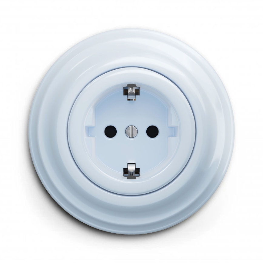 Kliklap - Ретро домашна розетка SCHUKO с рамка 230V/16A, синя