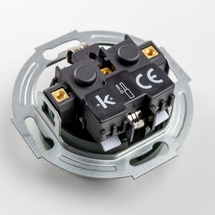 Kliklap - Ретро домашна розетка SCHUKO с рамка 230V/16A, зелена