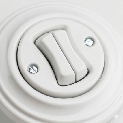 Kliklap - Ретро двоен бутон с рамка в снежнобял цвят