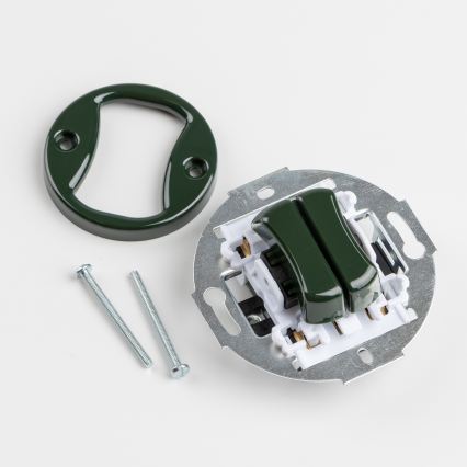 Kliklap - Ретро двоен бутон с рамка в зелено