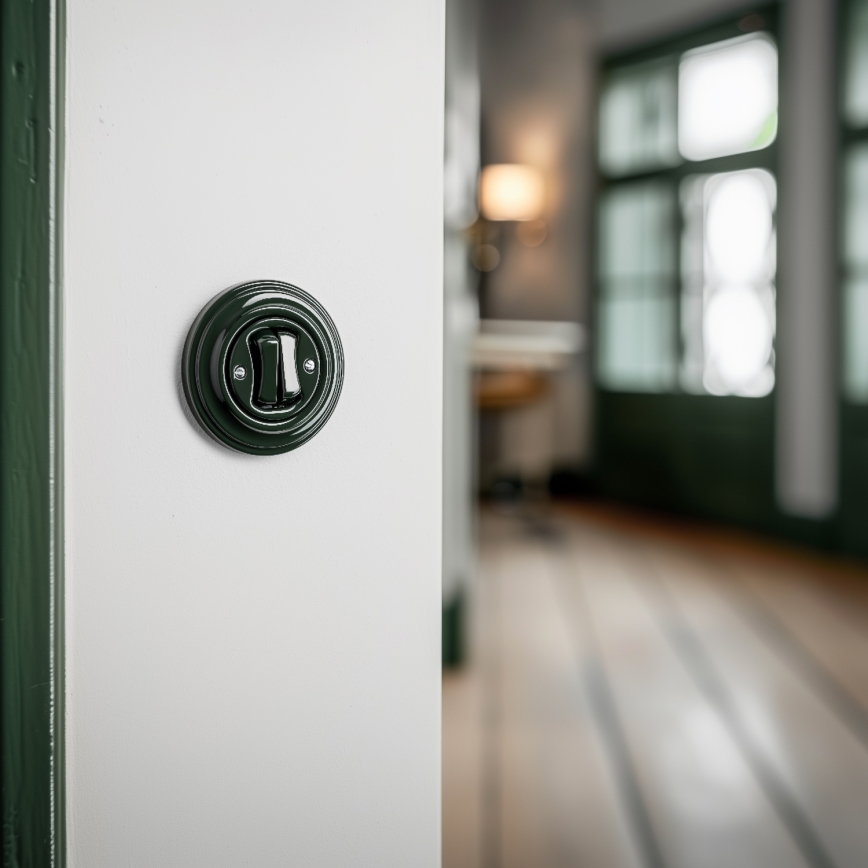 Kliklap - Ретро двоен бутон с рамка в зелено