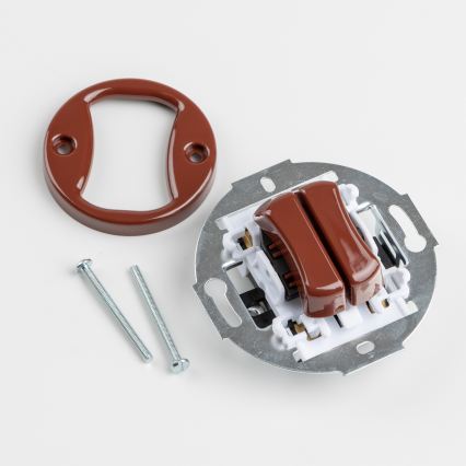 Kliklap - Ретро двоен бутон с кафява рамка