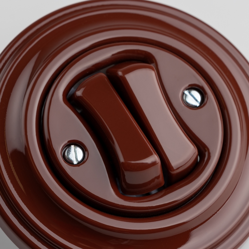 Kliklap - Ретро двоен бутон с кафява рамка