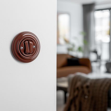 Kliklap - Ретро двоен бутон с кафява рамка