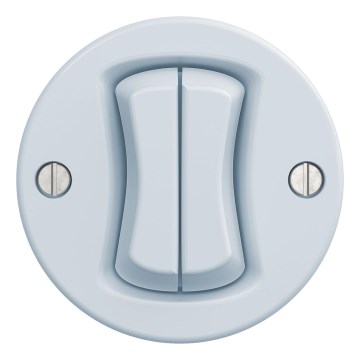 Kliklap - Ретро двоен стълбищен ключ без рамка № 6+6 синьо