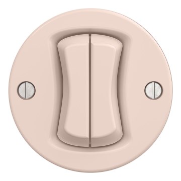 Kliklap - Ретро двоен стълбищен ключ без рамка № 6+6 старо-розово