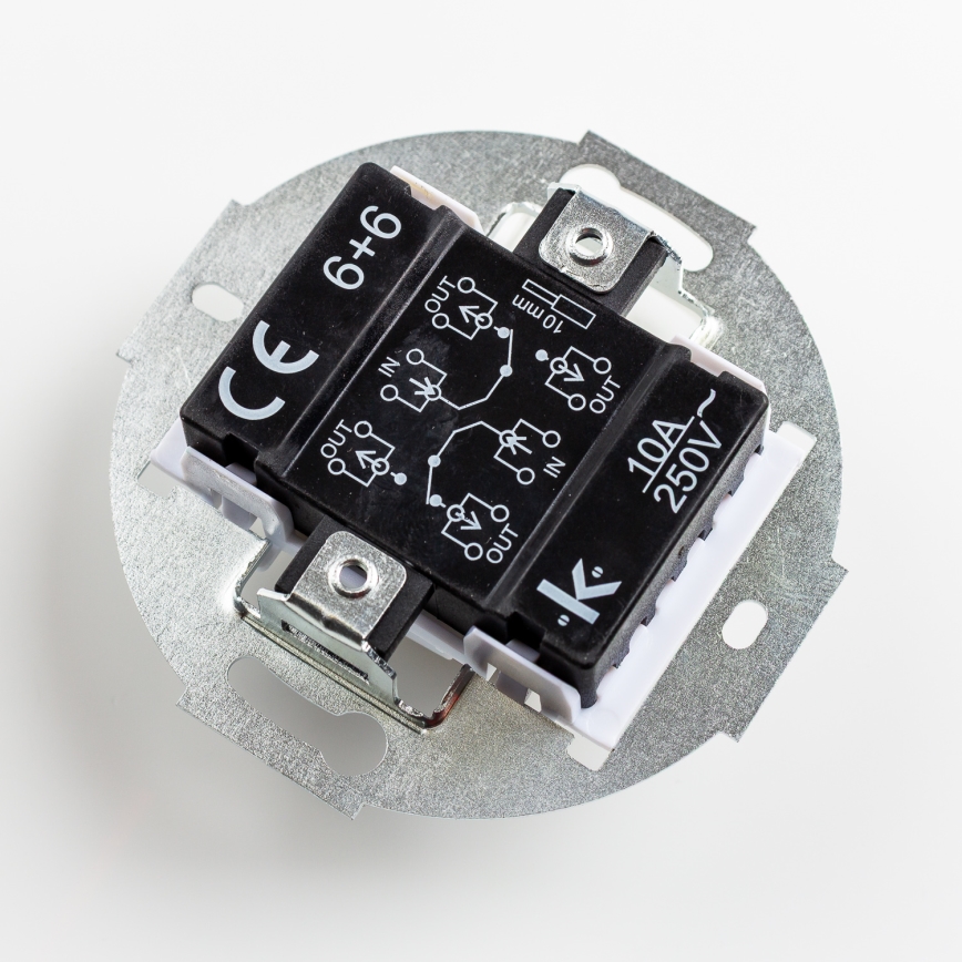 Kliklap - Ретро двоен стълбищен ключ без рамка № 6+6 старо-розово