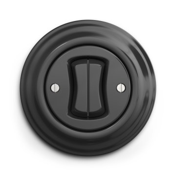 Kliklap - Ретро двоен стълбищен ключ с рамка № 6+6 антрацит