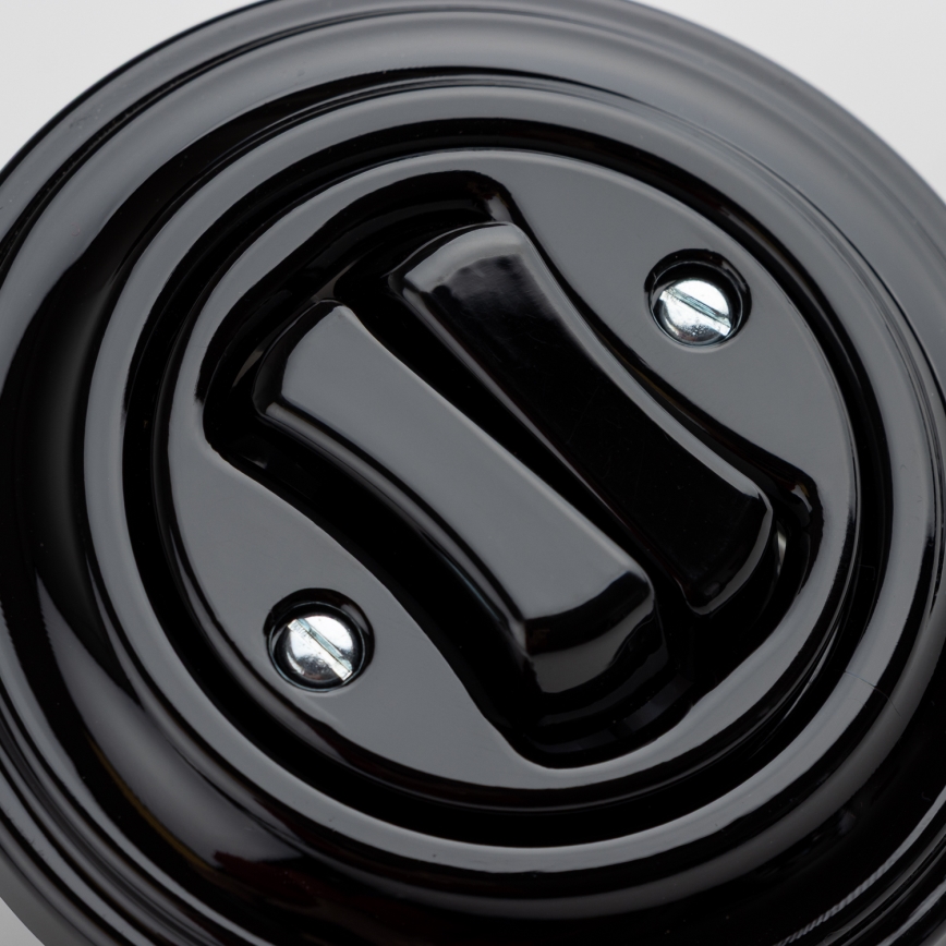 Kliklap - Ретро двоен стълбищен ключ с рамка № 6+6 черен