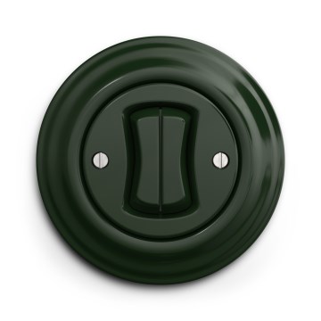 Kliklap - Ретро двоен стълбищен ключ с рамка № 6+6 в зелен цвят