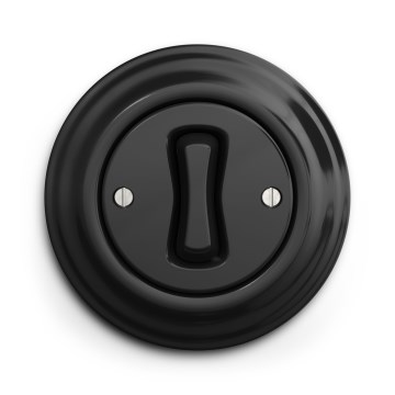 Kliklap - Ретро еднополюсен превключвател с рамка № 1, черен