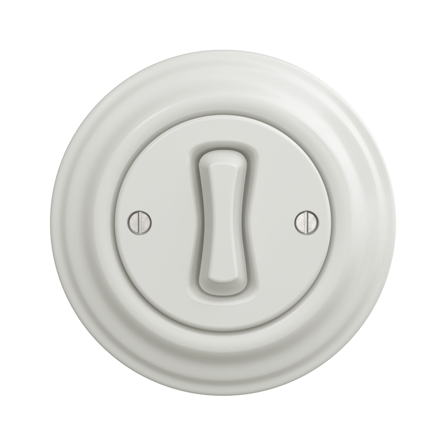 Kliklap - Ретро еднополюсен ключ с рамка № 1, бял