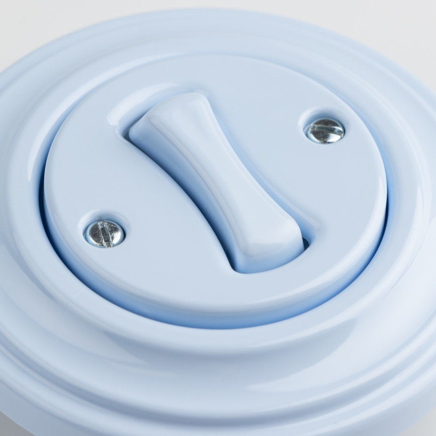 Kliklap - ретро еднополюсен ключ с рамка № 1, син