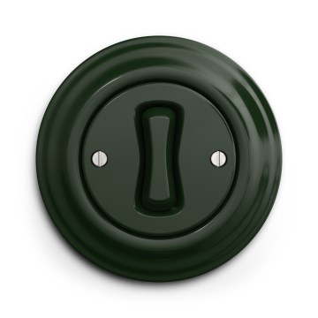 Kliklap - Ретро еднополюсен ключ с рамка № 1, зелен