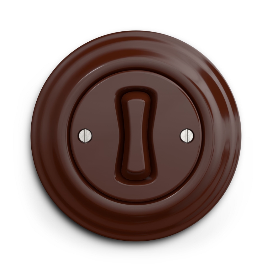 Kliklap - Ретро еднополюсен ключ с рамка № 1 кафяв