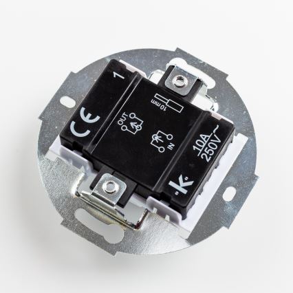 Kliklap - Ретро еднополюсен ключ №1 и SCHUKO контакт 230 V с рамка, керамично бял