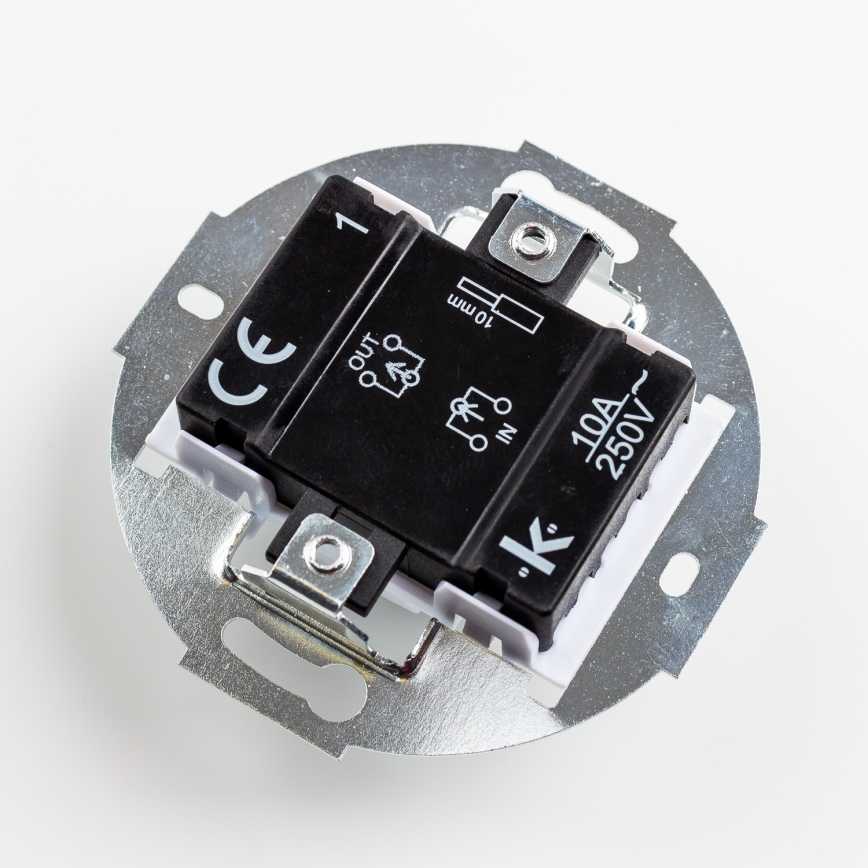 Kliklap - Ретро еднополюсен ключ №1 и SCHUKO контакт 230 V с рамка, керамично бял