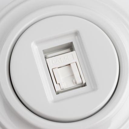 Kliklap - Ретро мрежова розетка с рамка в снежнобял цвят