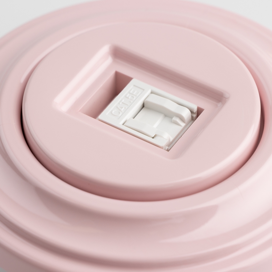 Kliklap - Ретро розетка за данни с рамка, старорозова