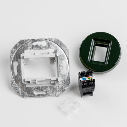 Kliklap - Ретро розетка за данни с рамка, зелена