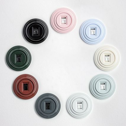 Kliklap - Ретро розетка за данни с рамка, зелена