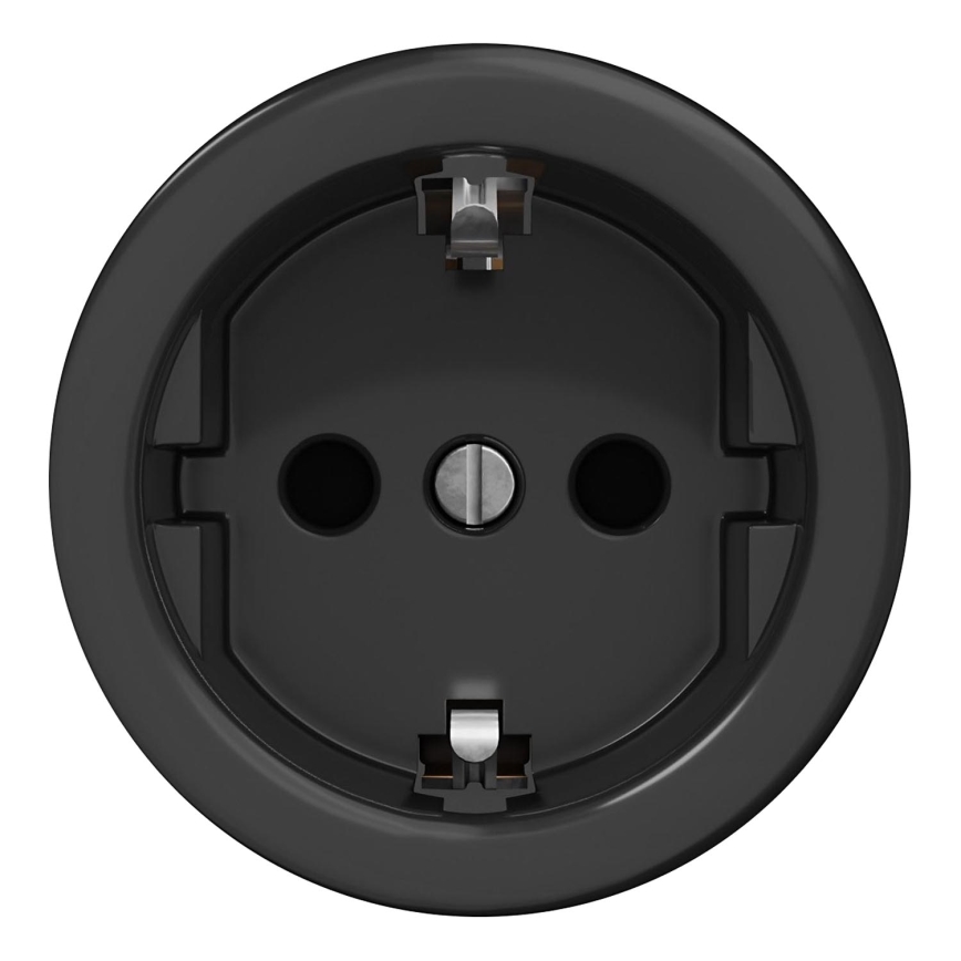 Kliklap - Ретро розетка за дома без рамка SCHUKO 230V/16A черна